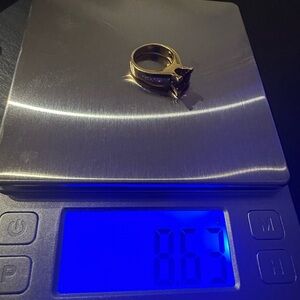 18k yellow gold pink tourmaline +diamond ring- size 4.5